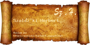 Szalóki Herbert névjegykártya